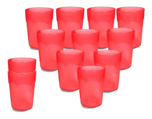 Set  X 12 Vaso Tutti Frutti Colombraro Color Rojo