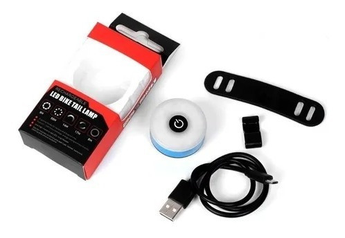 Luz Trasera Circular 15 Lumenes Recargable Usb 5 Modos 