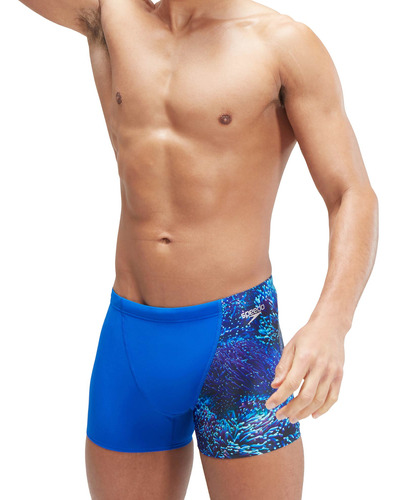Pantaloneta De Baño Allover Digital V-cut Aquashort Azul-32 