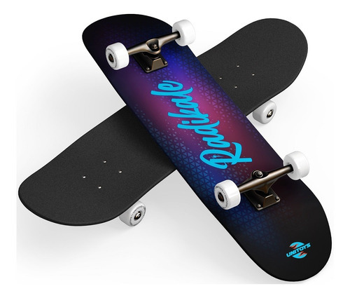 Skate Montado Semi Profissional Completo Abec Lixa Radikale Branco Prata