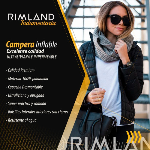 Imagen 4 de 8 de Campera Abrigo Mujer Campera Puffer Inflable Rimland