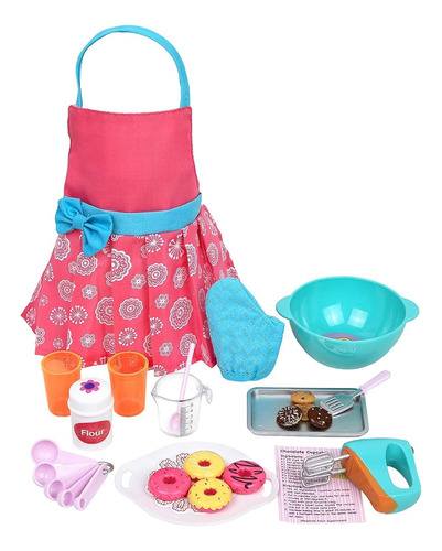 Click N' Play Set De Hornear Muñecas Con Delantal Y Accesori