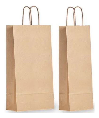 Bolsas De Papel Madera Kraft 12x40 Kpb Paquete X100 U 1 Bot