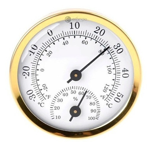 Imagem 1 de 9 de Termômetro E Higrômetro Analógico 58mm Mini Portátil Parede