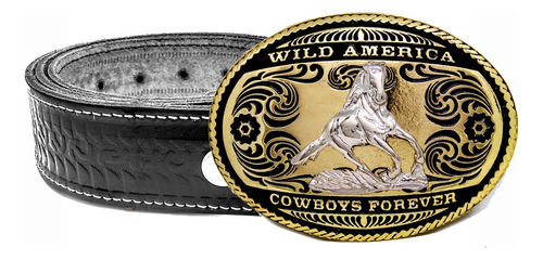 Cinto Country Com Fivela Wild America Cowboys Forever