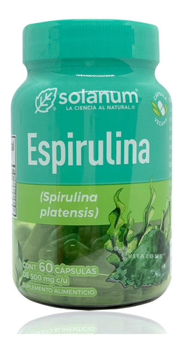 Alga Espirulina 60 Cápsulas Vegetales Solanum