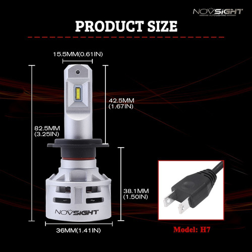 Focos Led H7 H11 Auto Camioneta 10000lm Novsight 60w 6500k