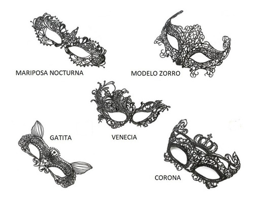 Antifaces Tela Encaje Negro X 50 Sombras