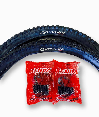 Cauchos Rin 26 Qonquer + Tripas Kenda Válvula Americana Bici