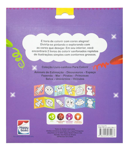 Livro-sanfona Para Colorir: Espaço, De Mammoth World. Editorial Happy Books, Capa Mole, Edição 1 Em Português, 2025