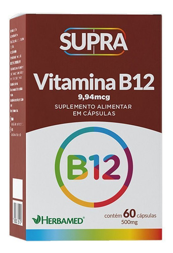 Supra Vitamina B12 60 Cápsulas Herbamed
