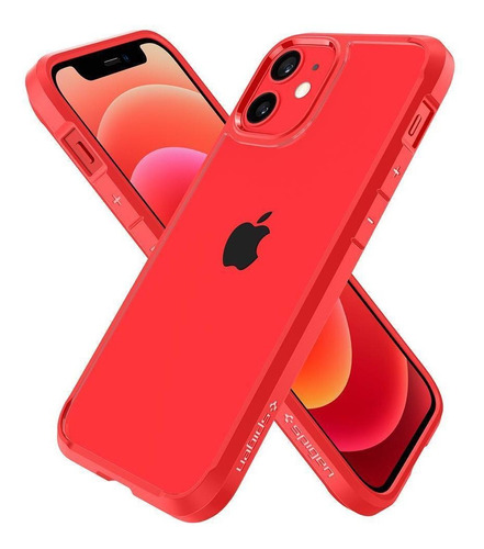 Capa Para iPhone 12 / Mini / Pro / Max Spigen Ultra Hybrid Cor Red (borda vermelha) iPhone 12 Mini