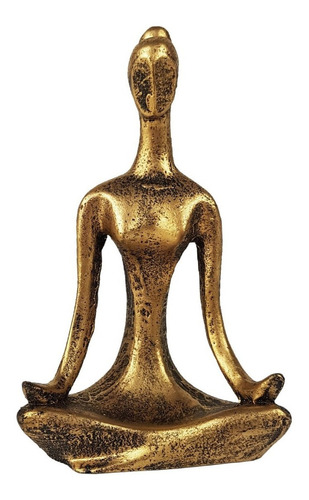 Estatueta Mulher Yoga Meditando 12cm Decoração Em Resina