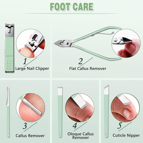 Corta Uñas Profesional 16 Pcs Manicura Pedicura Inoxidable