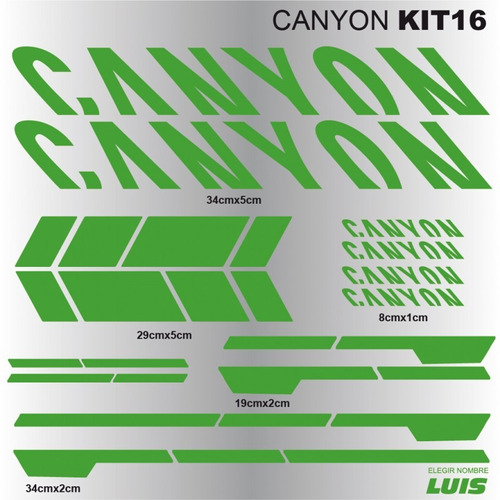 Canyon Kit16 Sticker Calcomania Para Cuadro De Bicicleta