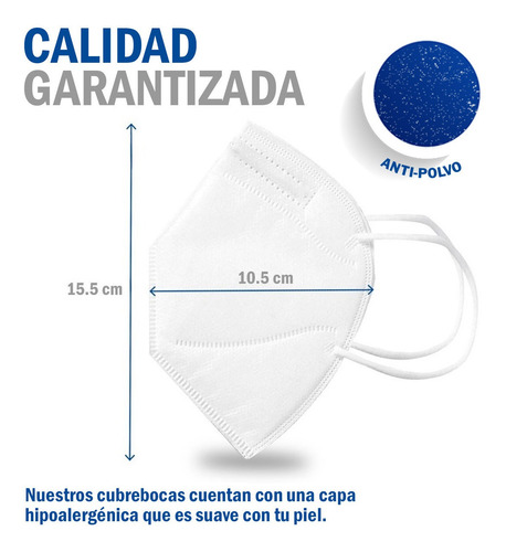 Imagen 3 de 10 de Cubrebocas Kn95 Certificado Mascarilla Tapaboca 100 Piezas