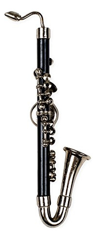 Réplica De Clarinete Bajo En Miniatura, Color Negro, 1,5 X 3