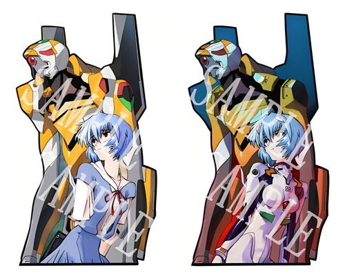 Sticker 3d Movimiento Anime Evangelion Rei Eva 00 Ayanami