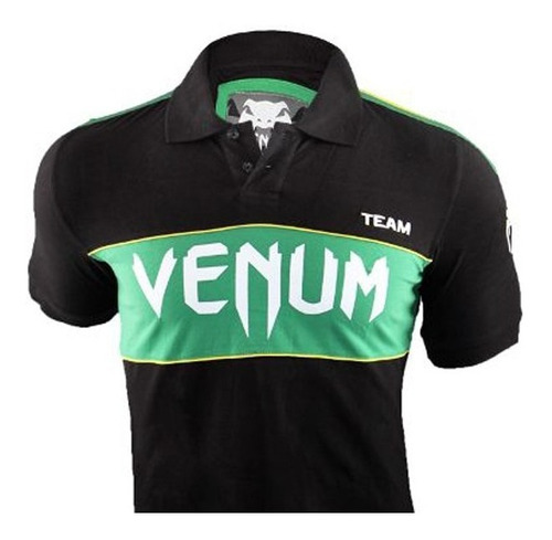 Remera Venum Team Polo Negro/verde-talle S