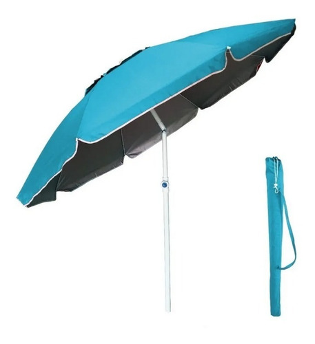 Imagen 2 de 5 de Sombrilla Playera Aluminizada C/ Protector Uv 180cm Reclin.