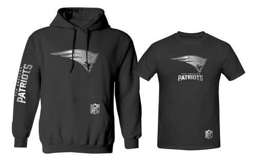 Kit Sudadera + Playera Estilo New England Patriots Silver