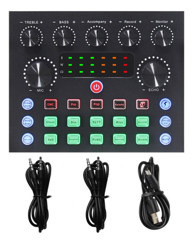 Kit De Microfone Condensador Bm800 Placa De Som Externa Usb