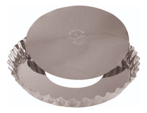 Molde Reposteria Tarteras Desmontable 26cm Pastafrola Inox Gris