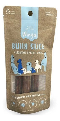 Snack Natural Perro Winga Bully Stick M 75gr 