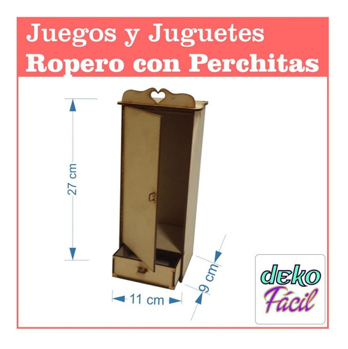 Ropero Simple Para Casa De Muñecas Articuladas De 29 Cm
