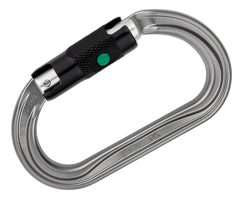 Mosqueton Petzl Ok Ball Lock 25 Kn Rescate Rope Access Rapel Color Gris
