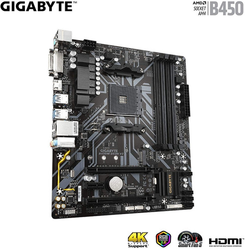 Imagem 3 de 5 de Placa Mãe Gigabyte (am4) B450m Ds3h V2