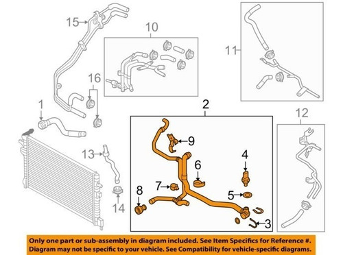 Manguera Radiador C/sensor Audi A3 14-16 5q0122051bl