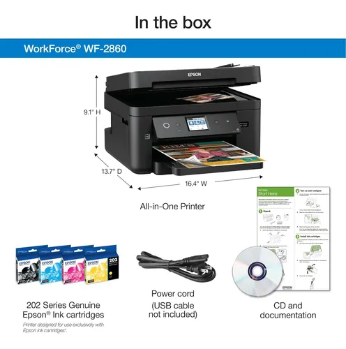 Impresora Multifuncional Epson Wf-2860: Wifi, Escáner, Fax