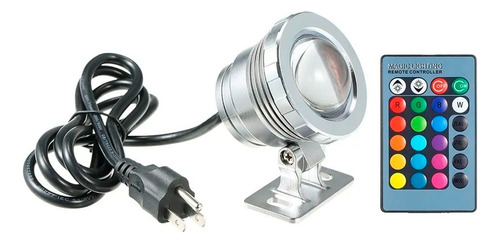 Reflector Luces Led 10w Rbg Sumergible Fuente Con Control.