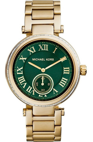 Relógio Michael Kors Feminino Mk6065 Skylar Dourado Verde Cor da correia Gold Cor do bisel Gold/Green Cor do fundo Gold/Green