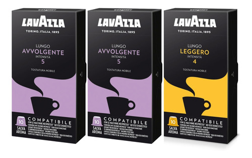 Cápsulas De Café Lavazza Lungo X30 Leggero Y Avvolgente