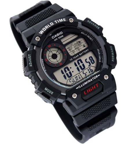 Reloj Casio Ae1400wh-1a Sumergible World Time Somos Tienda 