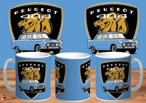 Taza De Ceramica Peugeot 404 Celeste Autos Argentinos Retro