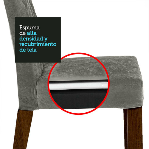 Juego de Comedor con Mesa y 4 Sillas Madesa Marilia Color Marrón/Negro/Gris