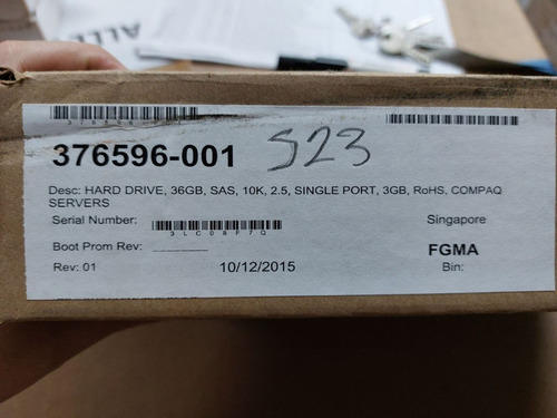 376596-001 Hp 36 Gb 10k Disco Sas-300 2.5in 376596-001
