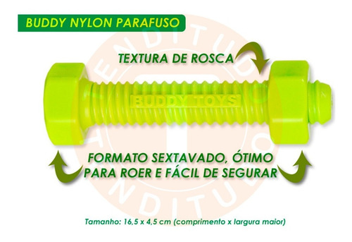 Imagem 4 de 8 de Brinquedo Pet Mordedor Resistente Nylon Parafuso Buddy Toys