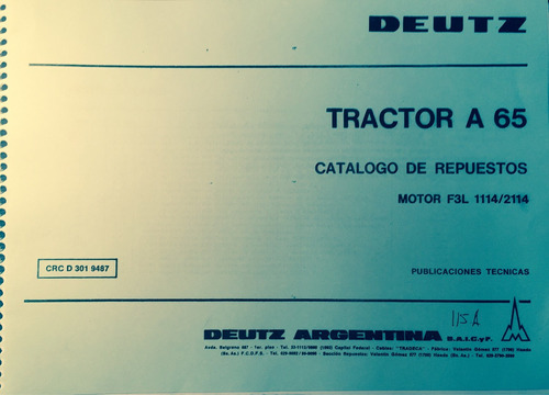 Manual De Repuestos Tractor Deutz A65