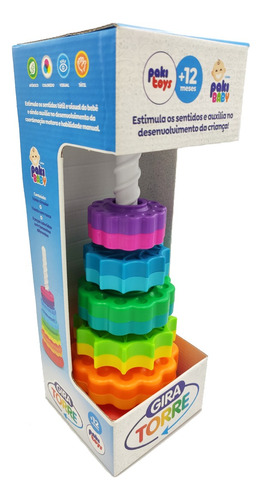 Brinquedo Educativo Gira Torre Colorido Didático Paki Toys