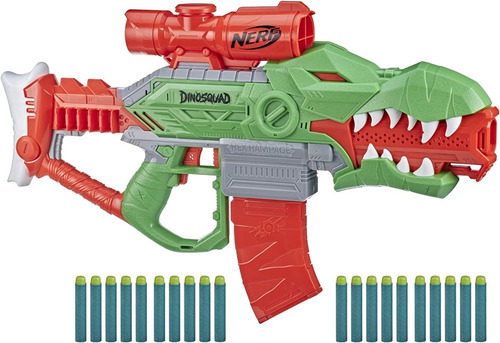 Lanzador Nerf Dinosquad Rex Rampage Motorizado Con 20 Dardos