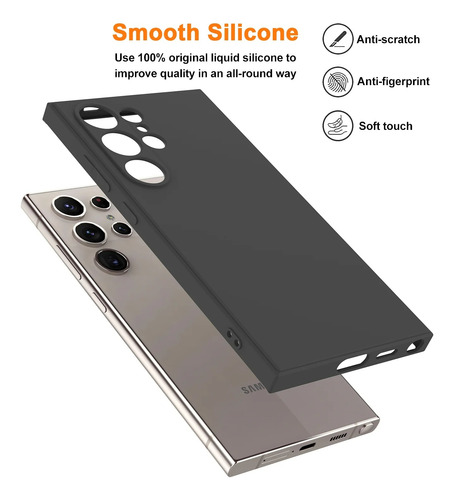 Funda Protectora De Silicona Líquida A Prueba De Golpes Para Samsung Galaxy S23 Ultra S23fe Plus