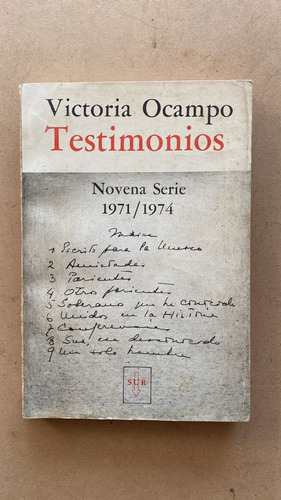 Testimonios Novena Serie 1971 / 1974 - Ocampo, Victoria