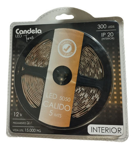 Tira Led Candela 7344 5050 5m Ip20 Luz Calida