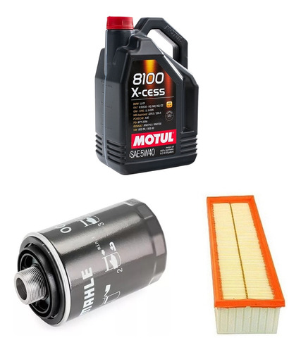 Kit 2 Filtros P/ Vw Tiguan 2.0 Tsi Vento Motul 8100 5w40