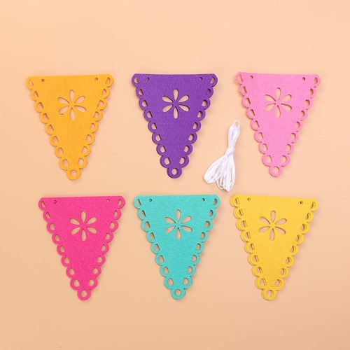 Imagen 3 de 7 de Banderines Mexicanos Triángulo Guirnaldas Decorativas Fiesta