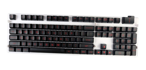 Keycaps Personalizados Conjunto Keyboard Letras Rojas Negras